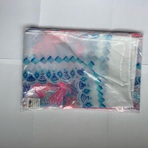 Lilly Pulitzer Blue and Pink Patterned Scarf